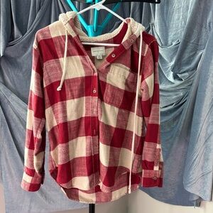 American Eagle hooded flannel size XXS